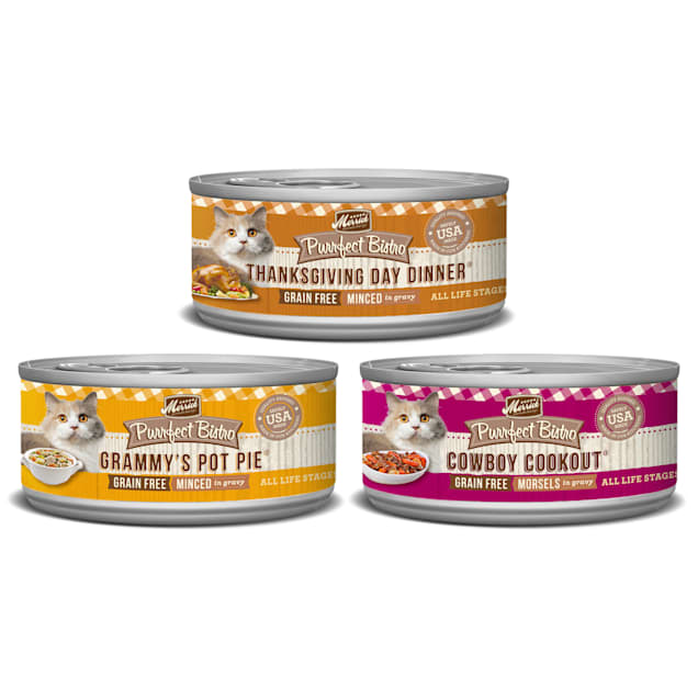 Merrick Purrfect Bistro Grain Free Family Favorites Wet Cat Food Variety Pack, 3 oz., Count of 24 - Carousel image #1