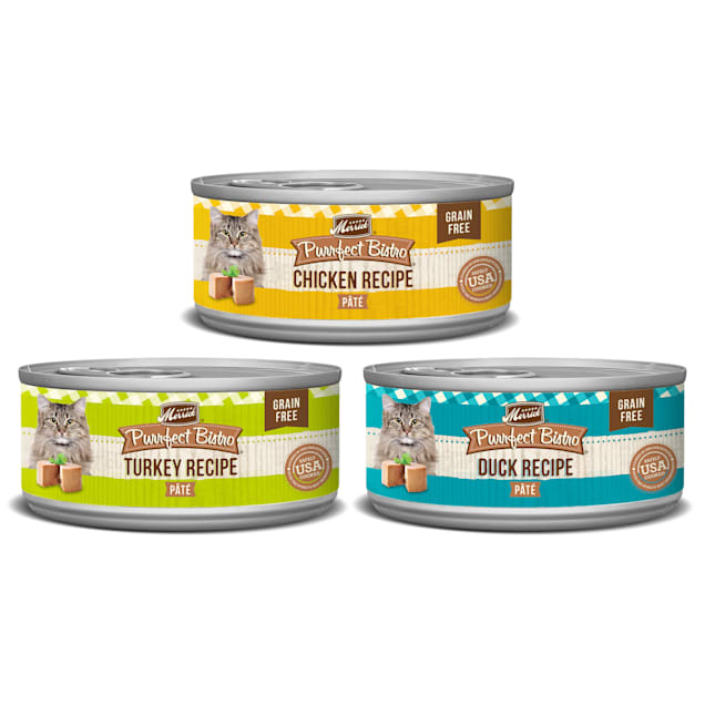 Merrick Purrfect Bistro Grain Free Poultry Recipes Wet Cat Food Variety Pack, 5.5 oz., Count of 24 - Carousel image #1
