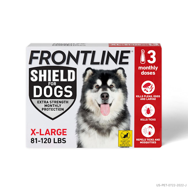 FRONTLINE Shield Flea & Tick Treatment for X-Large Dogs 81-120 lbs., Count of 3 - Carousel image #1