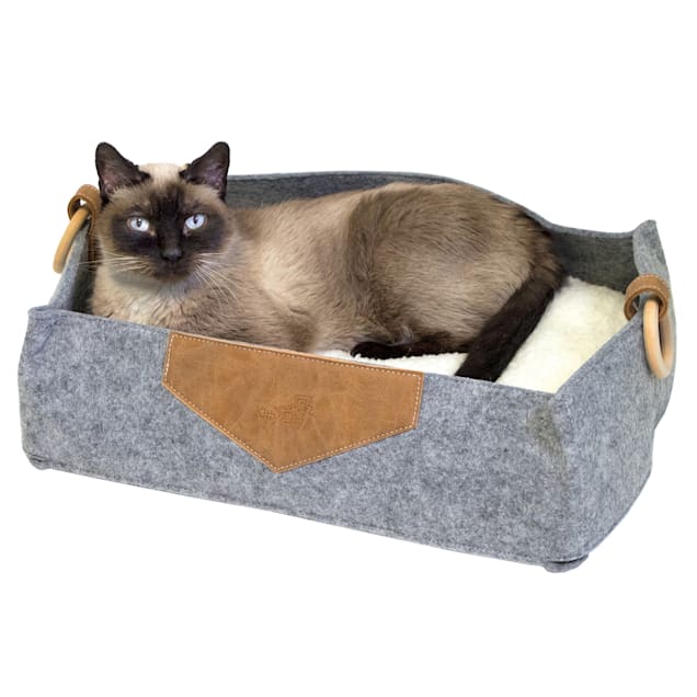 Kitty City Felt Lounge Sleeper Nester Cat Bed, 15" L X 18" W X 7" H - Carousel image #1