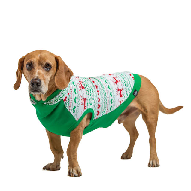 Long Dog Clothing Co. The Holly Jolly Holiday Dog Hoodie, X-Small - Carousel image #1