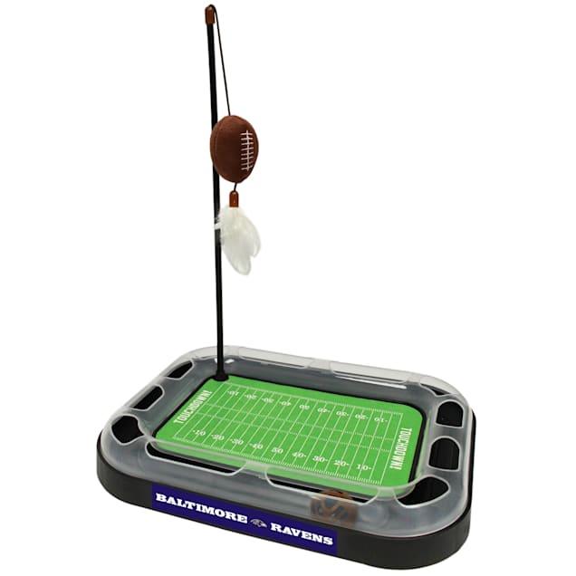 Pets First Baltimore Ravens Football Field Cat Scratcher, 14" L X 11" W X 2" H - Carousel image #1