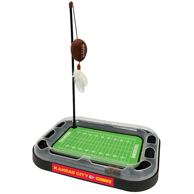Pets First Kansas City Chiefs Football Field Cat Scratcher, 14" L X 11" W X 2" H - Carousel image #1