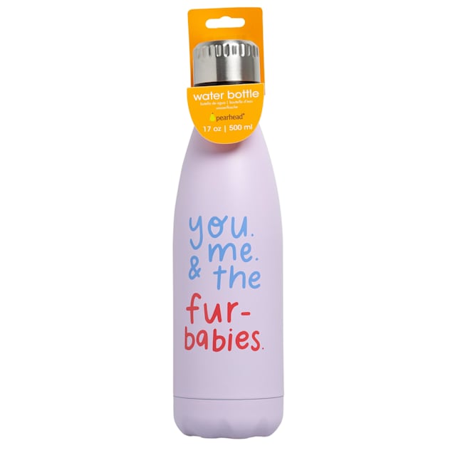 Pearhead Pet "You Me & the Fur Babies" Stainless Steel Water Bottle, 17 oz. - Carousel image #1