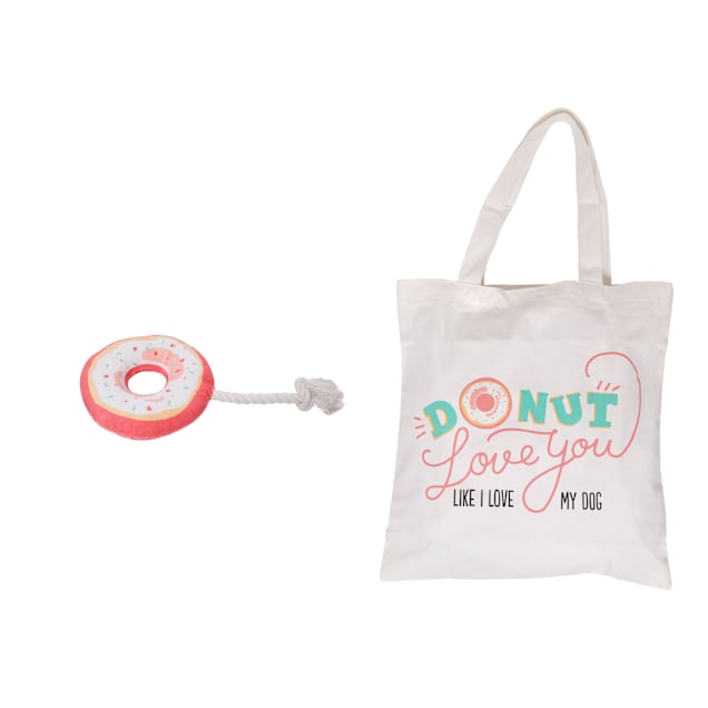 Pearhead Pet Tote Bag and Donut Dog Toy Set - Carousel image #1