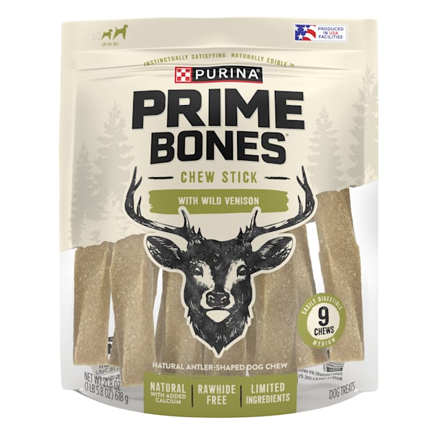 Purina Prime Bones Limited Ingredients Chew Stick with Wild Venison Medium Dog Treats, 21.8 oz., Count of 9 - Carousel image #1