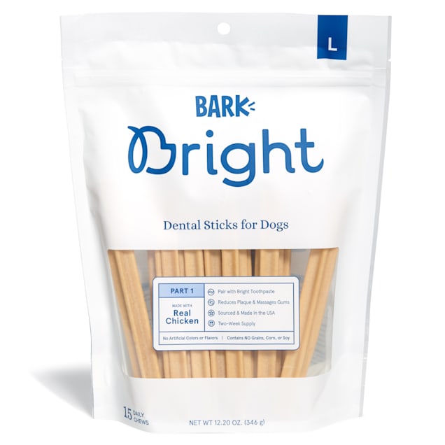 BARK Bright Dental Sticks for Large Dogs Chews, 12.2 oz., Count of 15 - Carousel image #1