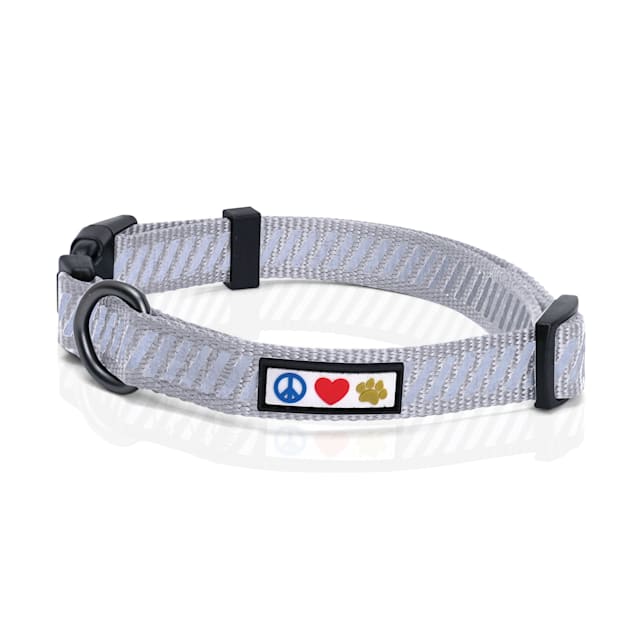Pawtitas Grey Reflective Traffic Dog Collar X Small