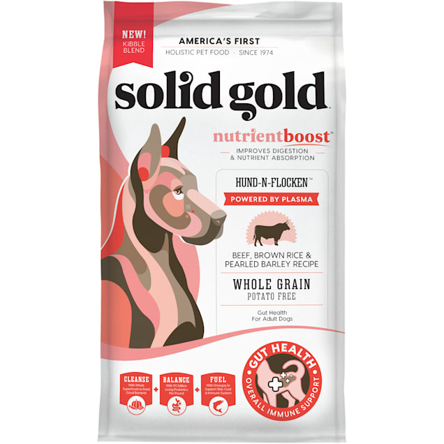 Solid Gold Plasma NutrientBoost Hund-N-Flocken Beef Recipe Dry Dog Food, 24 lbs. - Carousel image #1