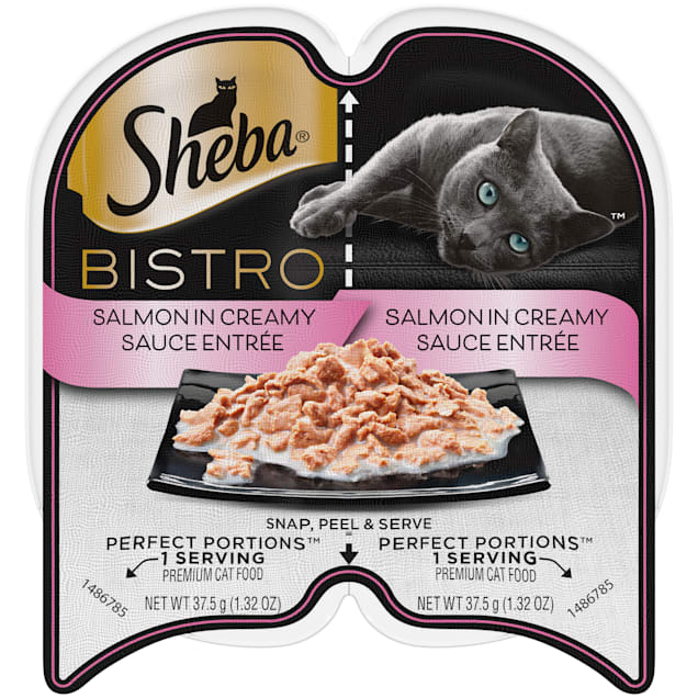 Sheba Perfect Portions Salmon in Creamy Sauce Entree Bistro Adult Wet Cat Food, 2.64 oz., Case of 24 - Carousel image #1
