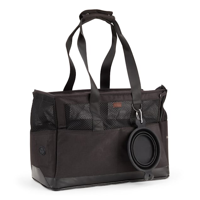 Reddy Black Canvas Dog Carrier Tote Made With Recycled Materials, Small