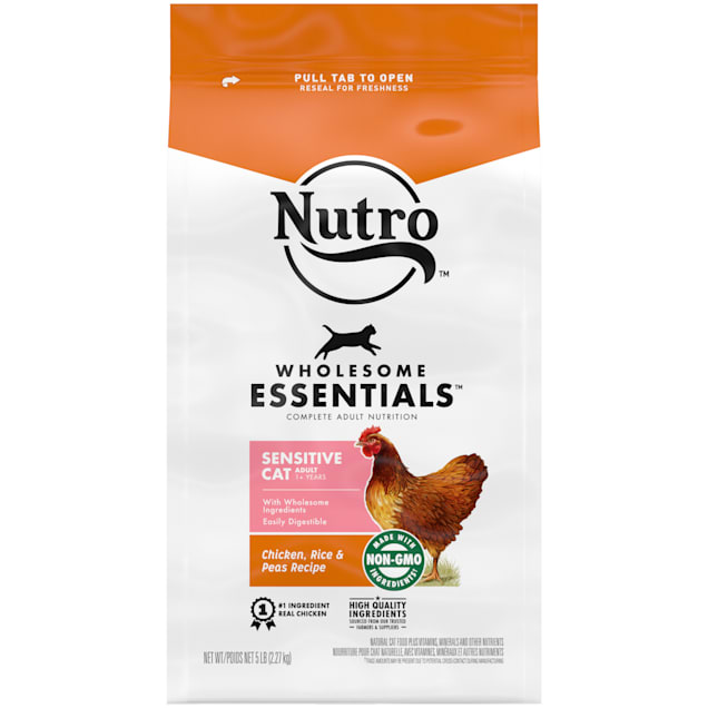 Nutro Wholesome Essentials Chicken, Rice & Peas Recipe Natural Sensitive Dry Cat Food, 5 lbs. - Carousel image #1