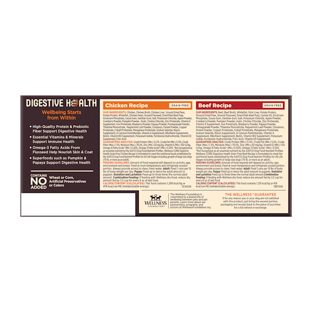 Wellness CORE Digestive Health Grain Free Chicken & Beef Pate ...