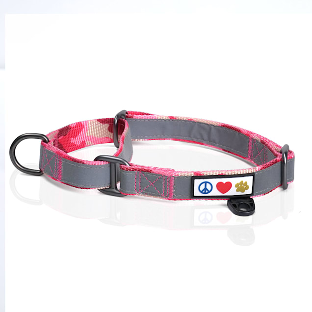 Pawtitas Camouflage Pink Reflective Martingale Dog Collar Medium