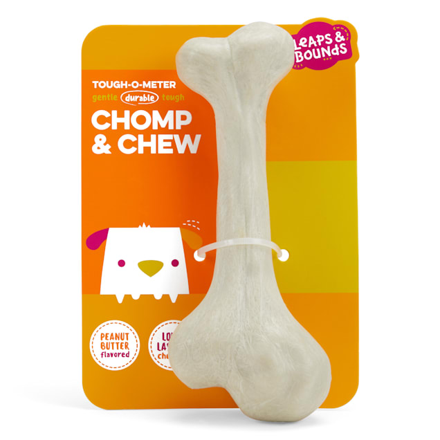 Leaps & Bounds Nylon PeanutButterFlavored Chicken Bone Dental Dog Chew Toy, XSmall Petco