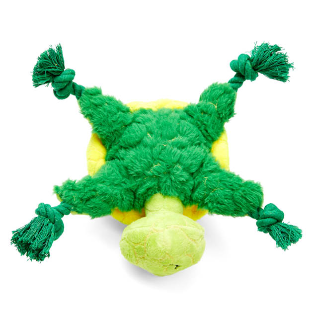 Leaps Bounds Ruffest Tuffest Green Turtle Tough Plush Dog Toy
