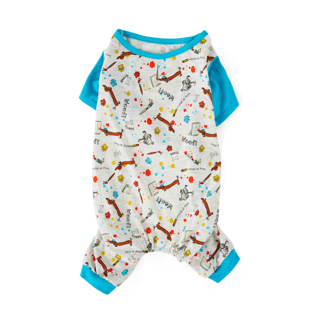 YOULY The Artist Blue Printed Dog Pajamas, XX-Small - Carousel image #1