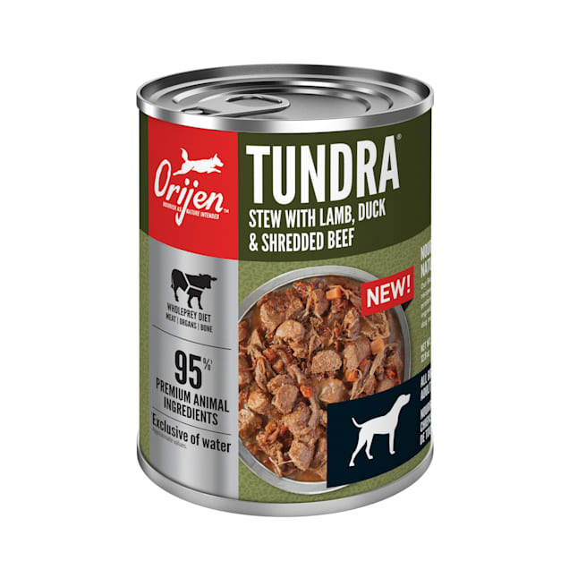 ORIJEN Grain Free Real Meat Shreds Tundra Stew Premium Wet Dog