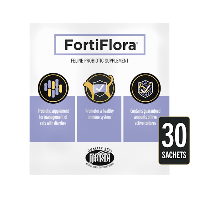 purina pro plan veterinary supplement fortiflora feline probiotic powder for cats 1 06 oz count of 30 petco