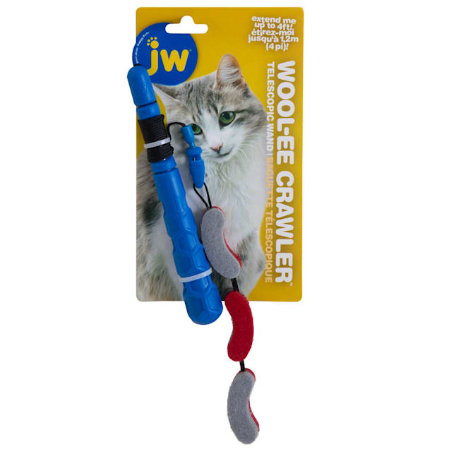 JW Telescopic Felt Crawler Wand Cat Toy, Medium - Carousel image #1