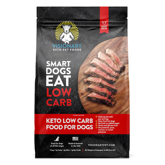 Visionary Keto Pet Foods Low Carb Keto Beef Recipe Dry Dog Food, 12 lbs