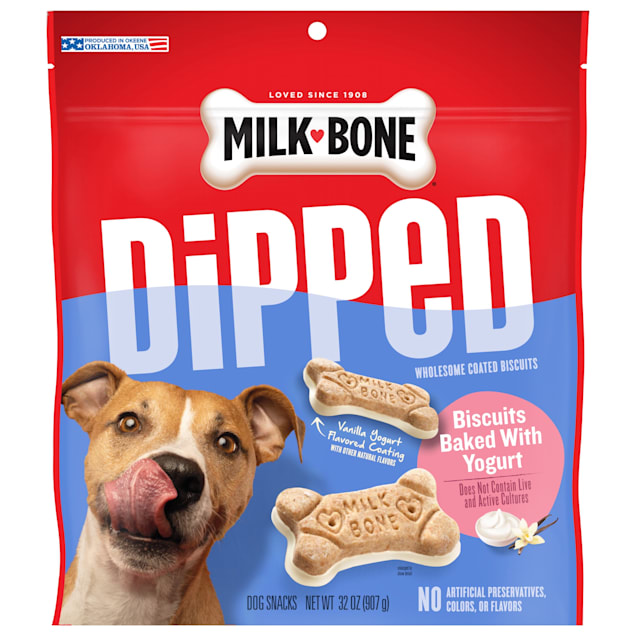MilkBone Dipped Dog Biscuits Baked With Vanilla Yogurt, 32 oz. Petco
