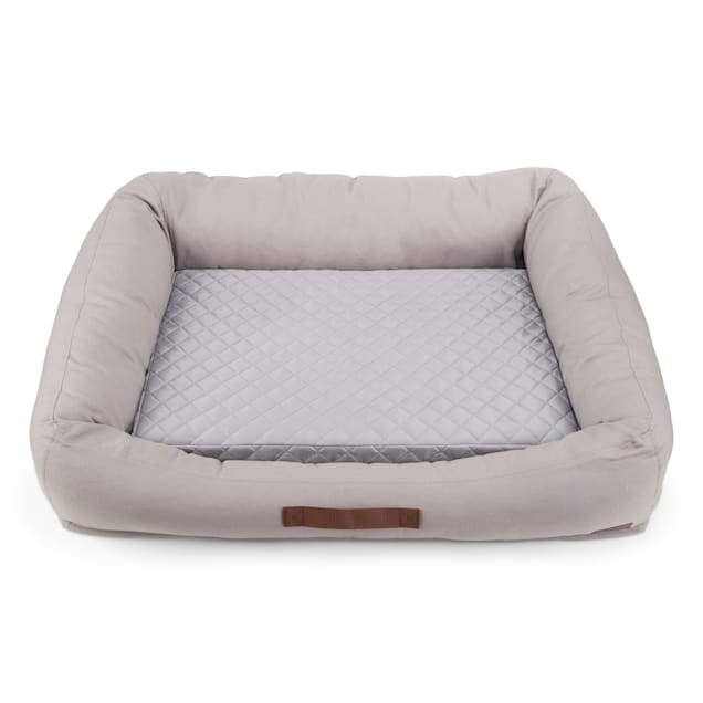 Reddy Canvas Cozy & Cool-Touch Dog Bed, 30" L X 40" W, Grey