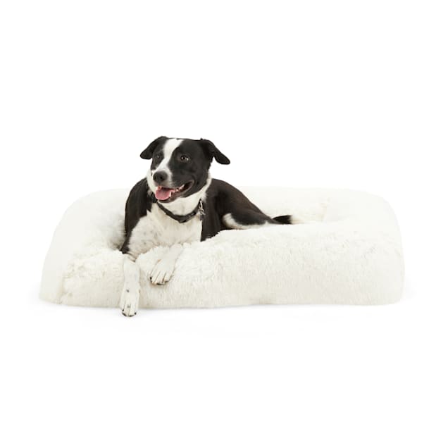 EveryYay Snooze Fest Cream Calming Bed for Dogs, 29" L X 39" W Petco