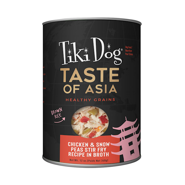 Tiki Dog Taste of Asia Chicken & Snow Peas Stir Fry Recipe Wet Dog Food, 12 oz., Case of 8 - Carousel image #1