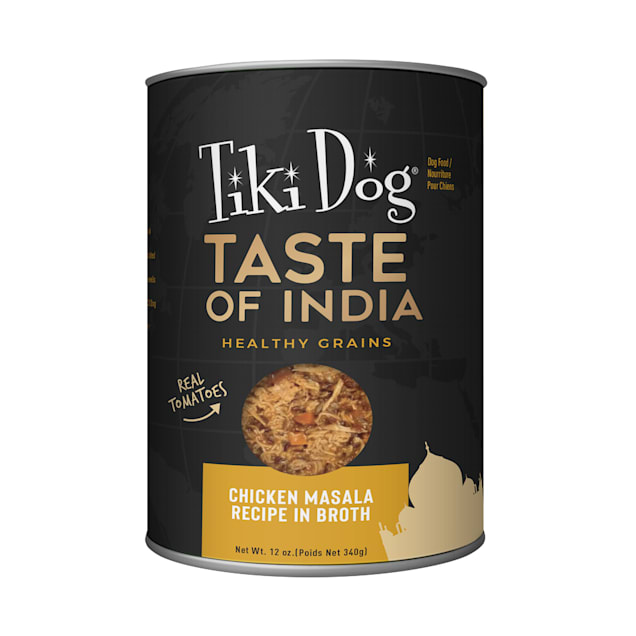 Tiki Dog Taste of India Chicken Masala Recipe in Broth Wet Dog Food, 12 oz., Case of 8 - Carousel image #1