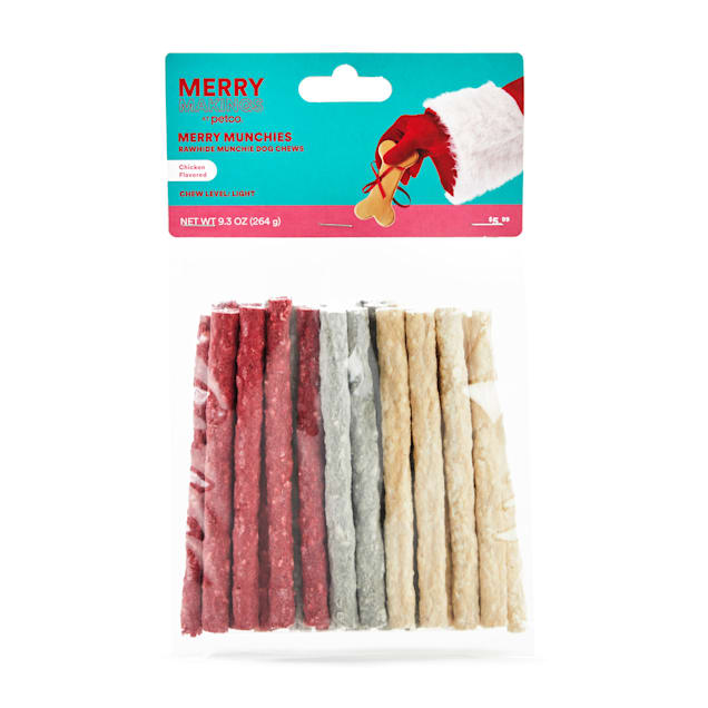 Merry Makings Merry Munchies Chicken-Flavored Rawhide Munchie Dog Chews, 9.3 oz., Count of 30 - Carousel image #1