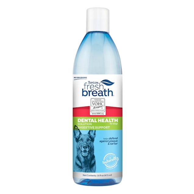 TropiClean Fresh Breath Digestive Support Dental Health Solution for Dogs, 16 fl. oz. - Carousel image #1
