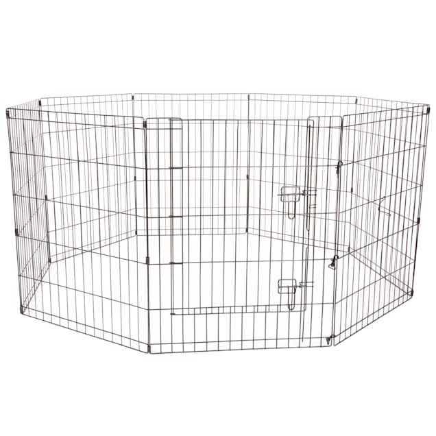 Amazonbasics foldable metal online pet exercise and playpen