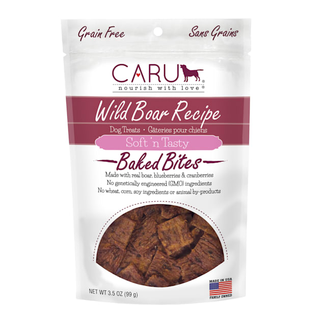 CARU Soft 'n Tasty Baked Bites Wild Boar Recipe Dog Treats, 3.75 oz. - Carousel image #1
