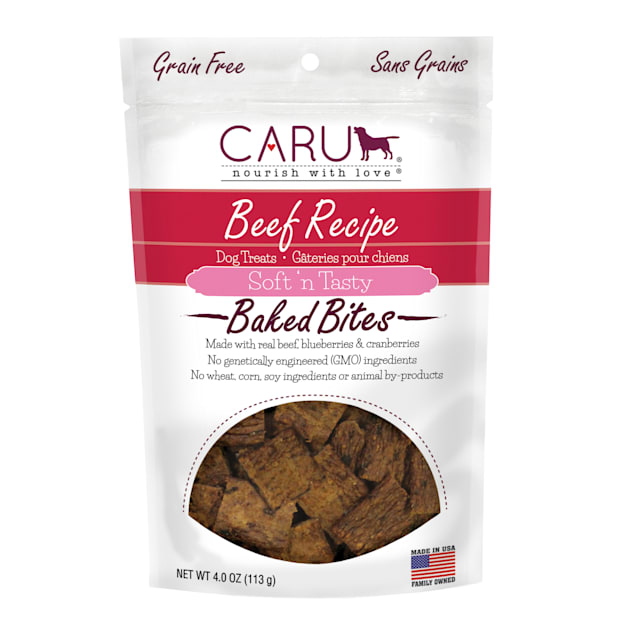 CARU Soft 'n Tasty Baked Bites Beef Recipe Dog Treats, 4 oz. - Carousel image #1