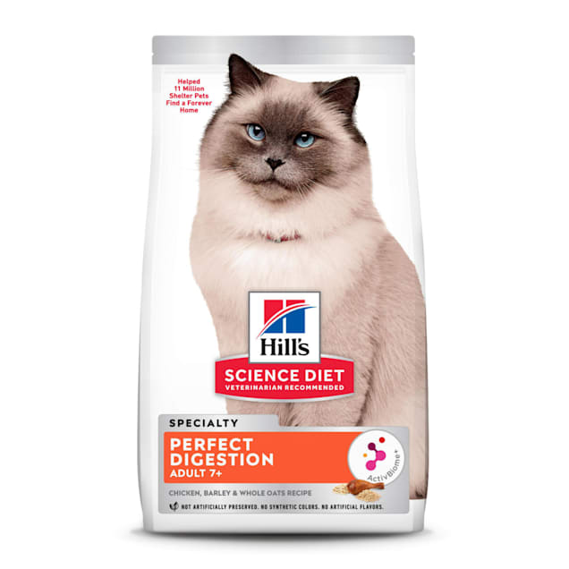 Hill's Science Diet Adult 7+ Perfect Digestion Chicken Dry Cat Food, 13 lbs. - Carousel image #1