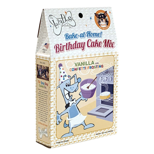 The Lazy Dog Cookie Co. Bake-at-Home Birthday Cake Mix Vanilla with Confetti Frosting Dog Treats, 12 oz. - Carousel image #1