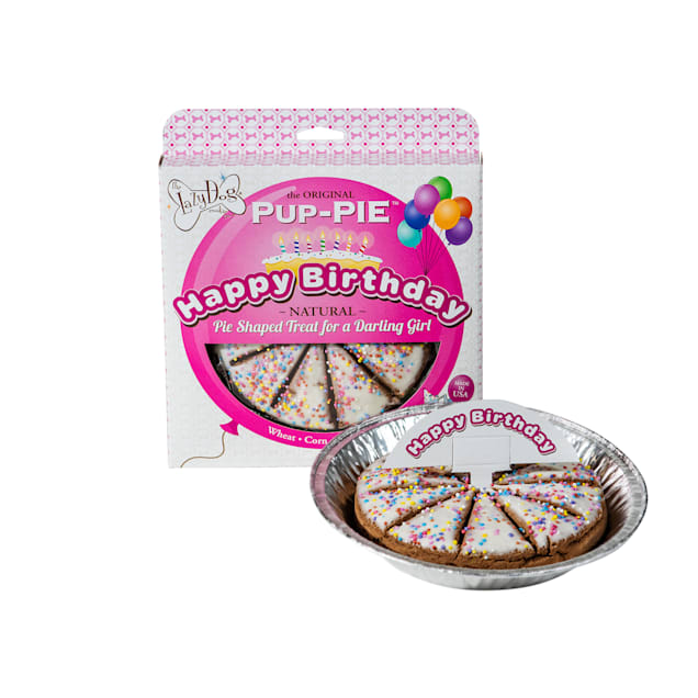 The Lazy Dog Cookie Co. The Original Pup-Pie Happy Birthday Pie Shaped Dog Treat for a Darling Girl, 5 oz. - Carousel image #1