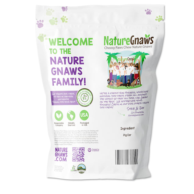 Pig Ears for Dogs Natural Dog Chew Treats Nature Gnaws 15 Count