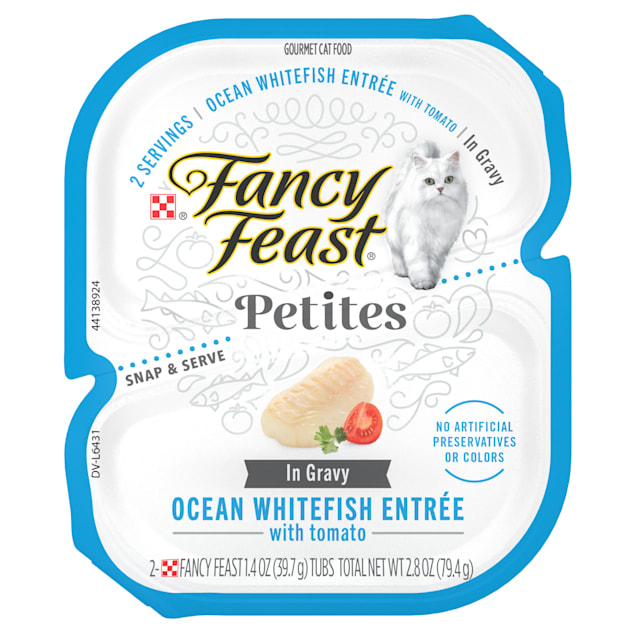 Purina Fancy Feast Petites Ocean Whitefish With Tomato Entree Gourmet Gravy Wet Cat Food, 2.8 oz., Case of 12 - Carousel image #1
