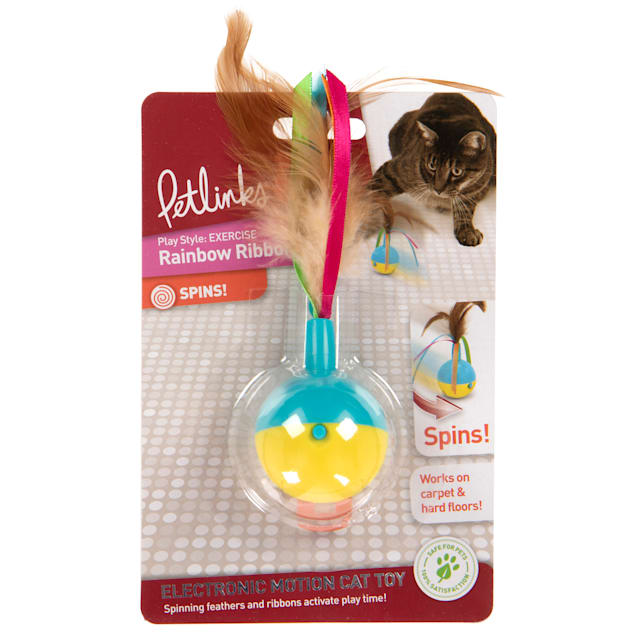 Petlinks Rainbow Ribbon Spinner Cat Toy, Small - Carousel image #1