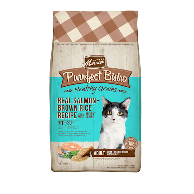 Merrick Purrfect Bistro Healthy Grains Salmon Brown Rice Recipe with Ancient Grains Dry Cat Food 12 lbs