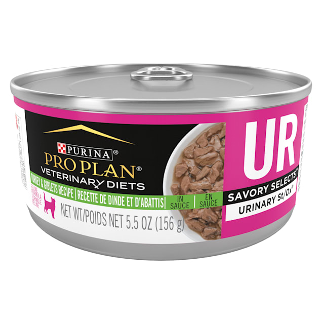 Purina Pro Plan Veterinary Diets UR Urinary St/Ox Savory Selects Feline Formula Turkey & Giblet Wet Cat Food, 5.5 oz., Case 24 - Carousel image #1