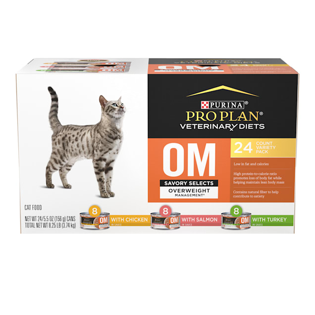Purina Pro Plan Veterinary Diets OM Savory Selects Wet Cat Food Variety Pack 5 5 Oz Pack Of