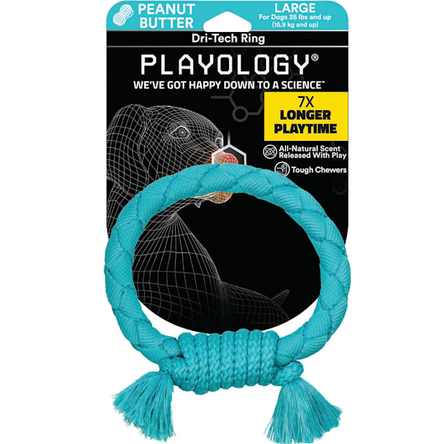 Squeaky Chew Ball Dog Toy - Chicken, Beef, Peanut Butter, and more Flavors  - Playology