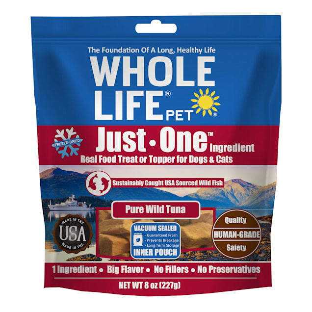 Whole Life Pet Just One Single Ingredient USA Freeze Dried Tuna Fillet Treats for Dogs & Cats, 8 oz. - Carousel image #1