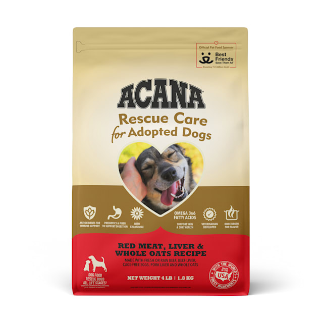 ACANA Rescue Care For Adopted Dogs Red Meat Liver Whole Oats Recipe Premium Dry Food 4 lbs. from Petco