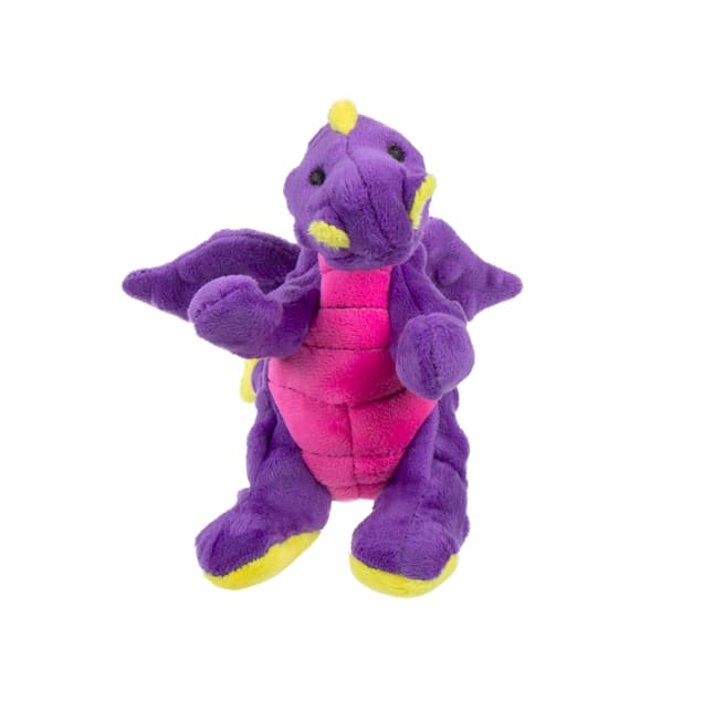 goDog Mini Purple Dragon with Chew Guard Technology Durable Plush Squeaker Dog Toy Small Petco