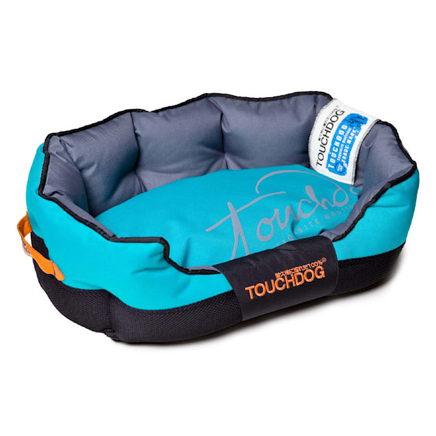 Touchdog Blue Performance-Max Sporty Comfort Cushioned Dog Bed, 25.6" L X 15.7" W - Carousel image #1
