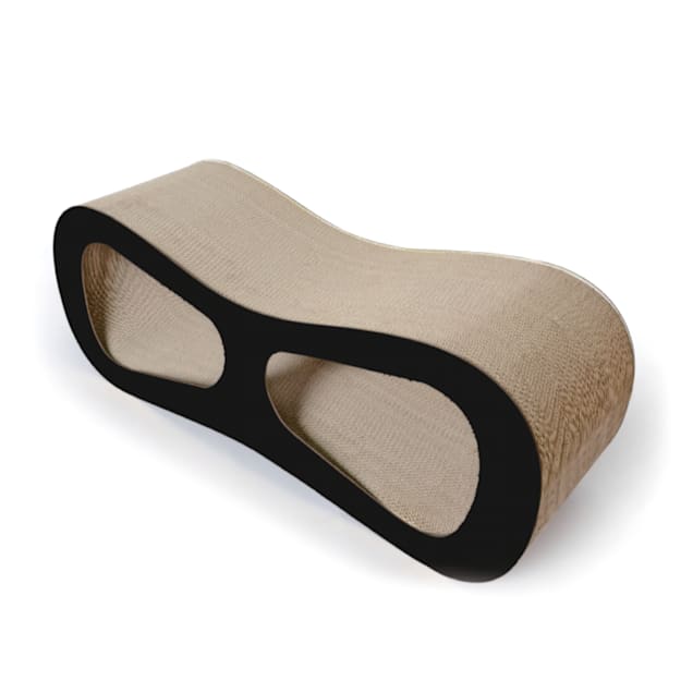 Pet Life Black Modiche Ultra Premium Modern Designer Lounger Cat Scratcher, 19.7" L X 9.44" W X 8.26" H - Carousel image #1